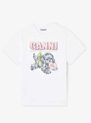 Camiseta Ganni blanca cachorro